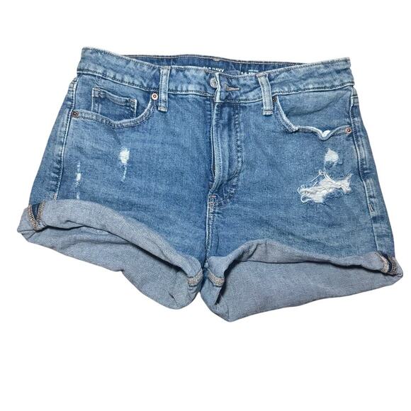 Size 10 Y2K Style Distressed Roll Up Shorts - Picture 1 of 3